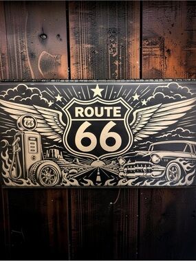 Route 66 Retro Mini Toolbox- Black & Cream